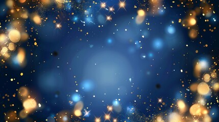 Magic night dark blue frames with sparkling glitter