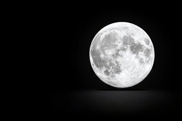 Obraz premium Dark background on a full moon, super full moon.