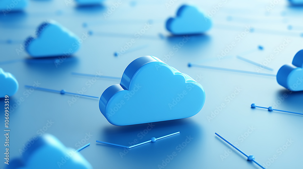 Poster a 3d illustration visualizes communications platform as a service (cpaas), showcasing cloud solution