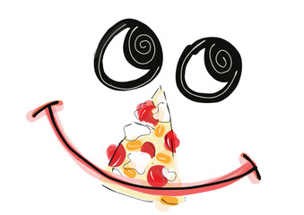 Cartolina Postcard Smiling Pizza Food Smiling Collection