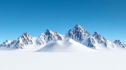 Obraz premium For nature enthusiasts, this snow-covered winter landscape under a clear blue sky is ideal.