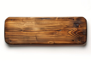 A long rectangular wooden sign with rounded corners on white background.