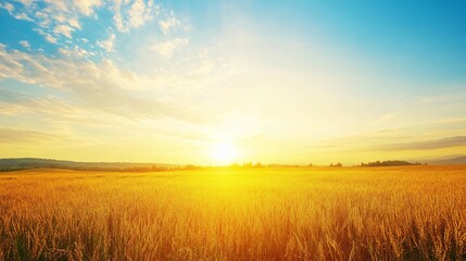 Fototapeta premium Golden Field Sunset