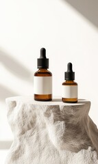 Fototapeta premium Essential Oil Dropper Bottles in Soft Light 