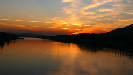 Abendrot über der Donau, Wachau