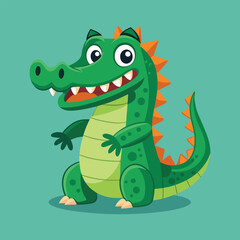 Naklejka premium Funny crocodile cartoon vector.