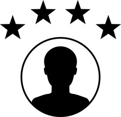 Customer experience vector icon. 1 to 5 star satisfaction rating vector icon sign, work experience symbol.