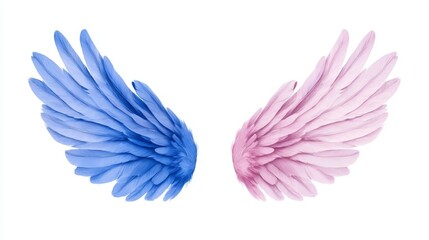 Obraz premium The wings of a fantasy fairy are translucent on a white background