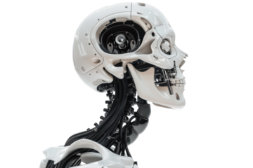 Adjustable Robot Neck for Precision Isolated on Transparent or White Background