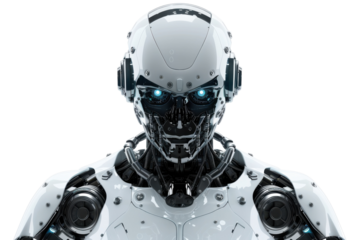 Advanced Robot Panels Isolated on Transparent or White Background