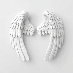 Obraz premium Clipart of angel wings isolated on transparent or white backgrounds
