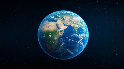 Space view of Africa at night showing city lights.