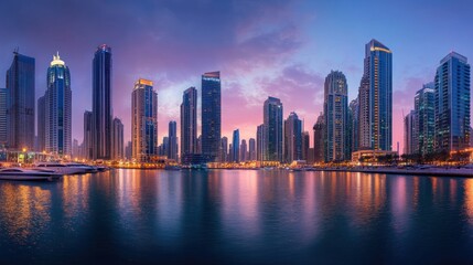 Fototapeta premium Dubai Skyline at Sunset
