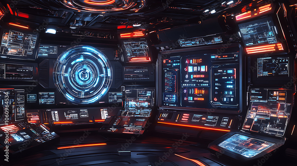 Leinwandbilder a collection of hud frames, encapsulating futuristic modern user interface elements, control panels,