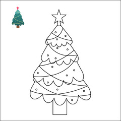 Christmas coloring book. children's educational game. logical tasks. coloring book. New Year.  Christmas tree. snowman.