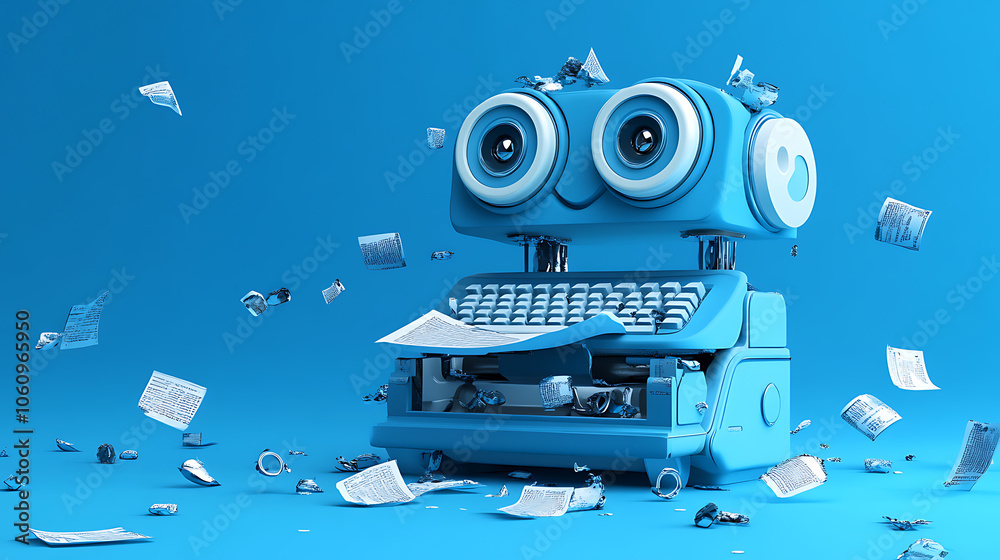 Poster ai copywriting bot using chatgpt for content creation artificial intelligence concept 3d illustration