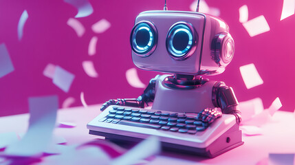 ai copywriting bot using chatgpt for content creation artificial intelligence concept 3d illustration