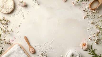 Bathing fragrances, border, background wallpaper, blank in the middle, minimalism, negative space, used for postcard template