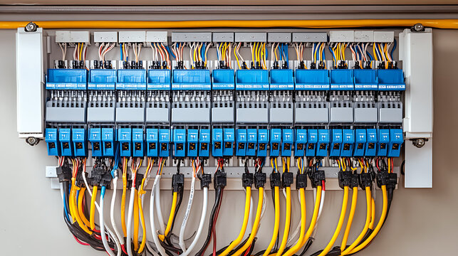 Close, up of an electrician contractor showcasing the electrical wiring being installed in a new setup