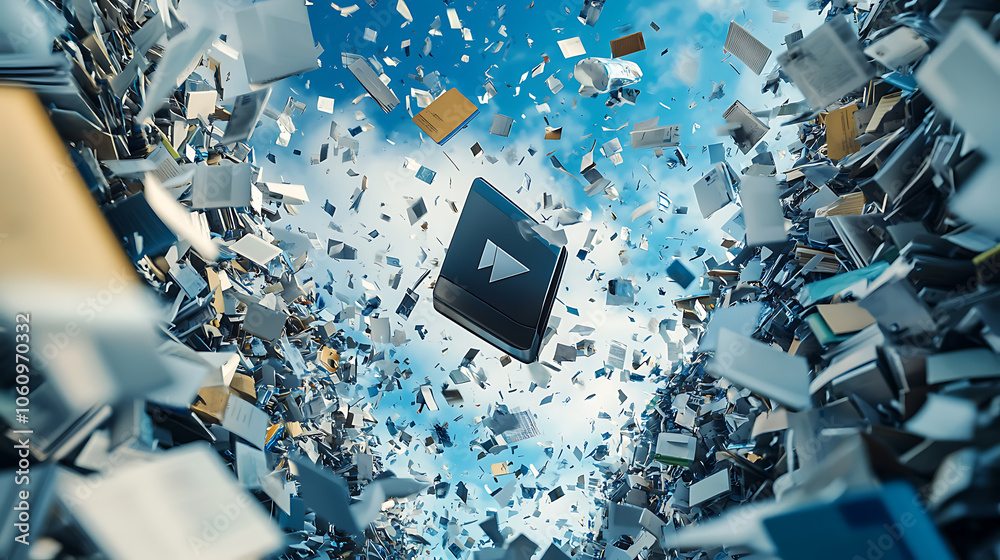 Aufkleber Deleting unnecessary files and data, symbolizing the concept of digital waste management and freeing up disk space