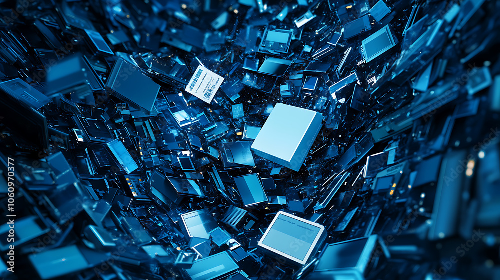 Poster Deleting unnecessary files and data, symbolizing the concept of digital waste management and freeing up disk space