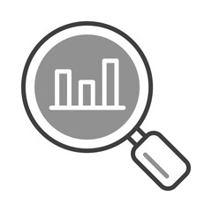 Bar Chart with Magnifying Glass Representing Insights. Data Analysis and Interpretation