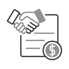 Handshake with Dollar Symbol Representing Agreements. Financial Transactions and Business Deals