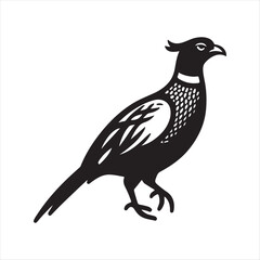 Obraz premium Black pheasant bird icon.