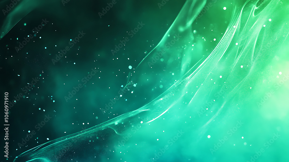 Leinwandbilder glowing teal and green abstract technology background grainy gradient texture web header design