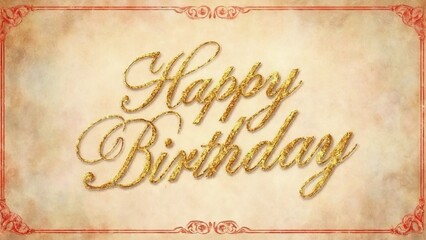 Golden birthday wishes elegantly displayed on a textured background with a vintage design, perfect for celebrating special occasions