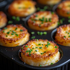 Golden-Brown Mashed Potato Puffs with Chives and Cheese