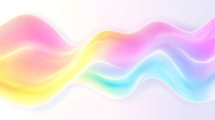 Fototapeta premium holographic gradient neon wave shape on white background
