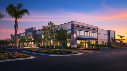 Obraz premium modern data center building exterior architecture photography