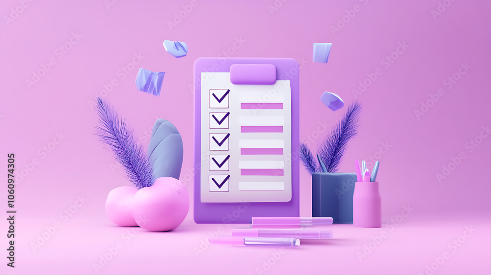 Leinwandbilder online checklist survey customer experience questionnaire website user feedback form checkmarks and 