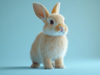 Fototapeta premium Adorable fluffy rabbit standing.