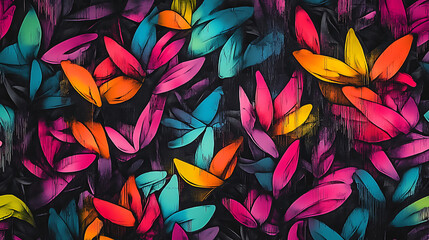 The seamless background showcases colorful graffiti against a dark background