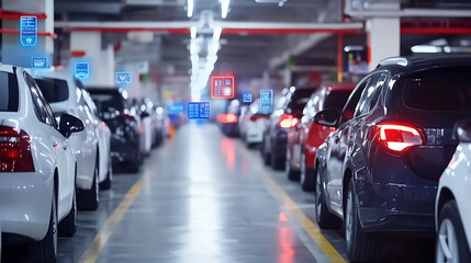 Smart LPR camera parking system solutions are visualized, showing automated number plate recognition for barrier, free parking lot management