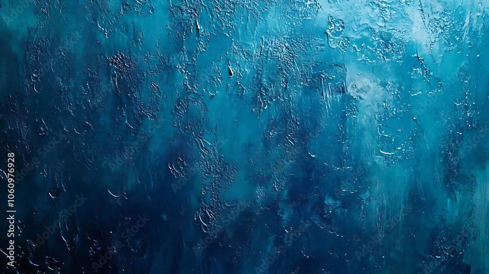 Aufkleber abstract background with rain droplets on window creating blue aqua texture romantic overlay for stormy weather