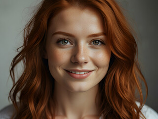 Obraz premium Portrait of beautiful ginger girl