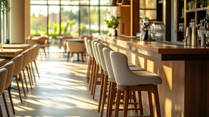 Obraz premium Modern Bar Interior Design with Sunlight