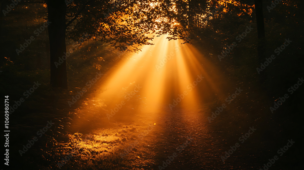 Poster image of a light beam that is shining in the darkness