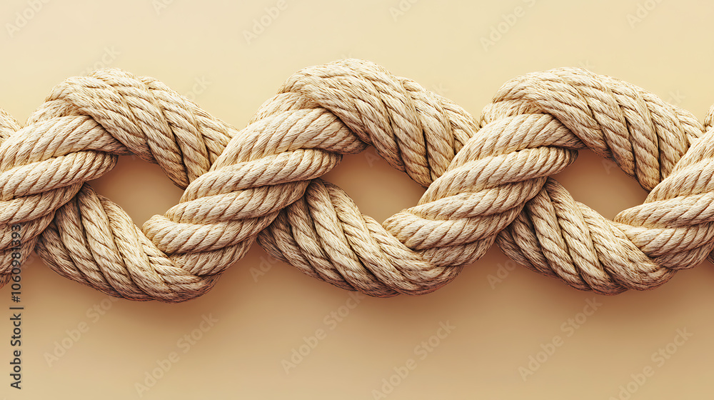 Poster diverse ropes interconnected symbolizing collective effort integration and unity in teamwork business concept illustration