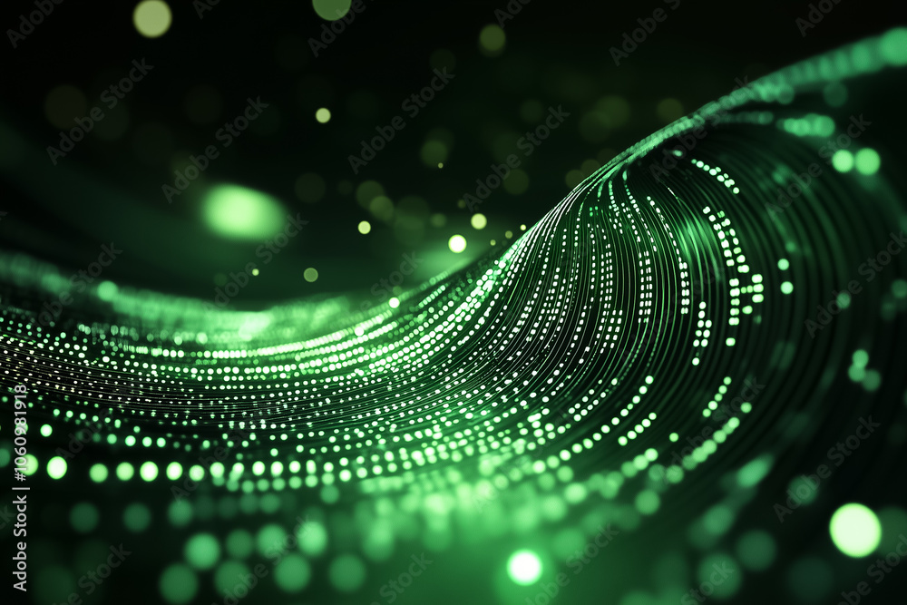 Poster Delicate streams of glowing binary digits cascade through a dark backdrop, creating an immersive digital landscape