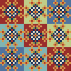 Seamless geometric pattern for fabric, interior decoration.