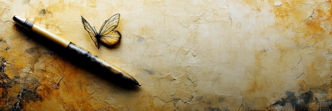 Creative imagination and inspiration on world writers' day. World writer day. Horizontal banner. Copy space. World Poetry Day. Literacy Day. Knowledge Day - Powered by Adobe