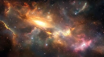 Obraz premium Realistic depiction of an animated illustration showcasing the complex structure and expanse of space
