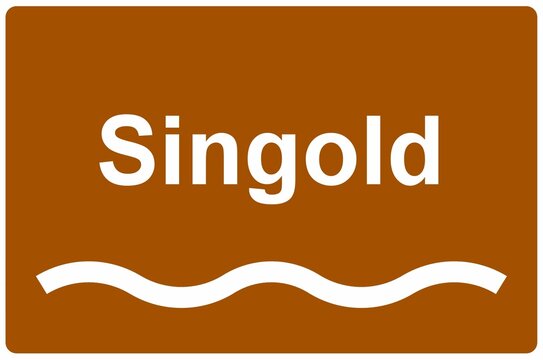 Illustration eines Namensschildes f&uuml;r den Fluss "Singold"	