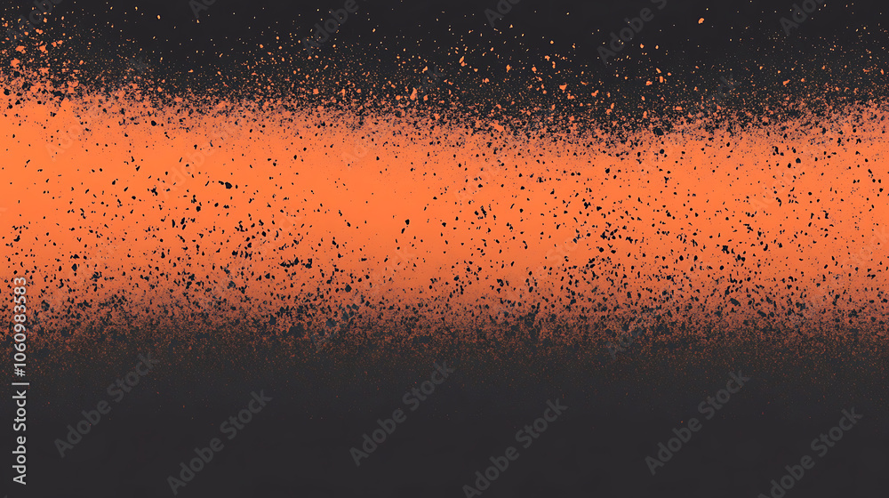 Poster fiery orange and black ombre background with grainy grunge texture abstract web banner