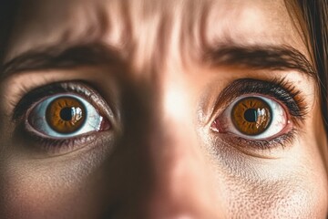 Close-up of intense brown eyes conveying emotion and focus