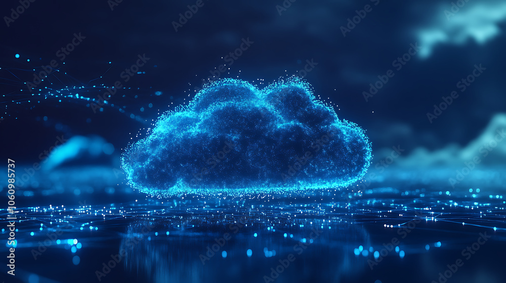 Leinwandbilder hybrid cloud integration architecture in data center seamless onpremises and cloud infrastructure ai visualization
